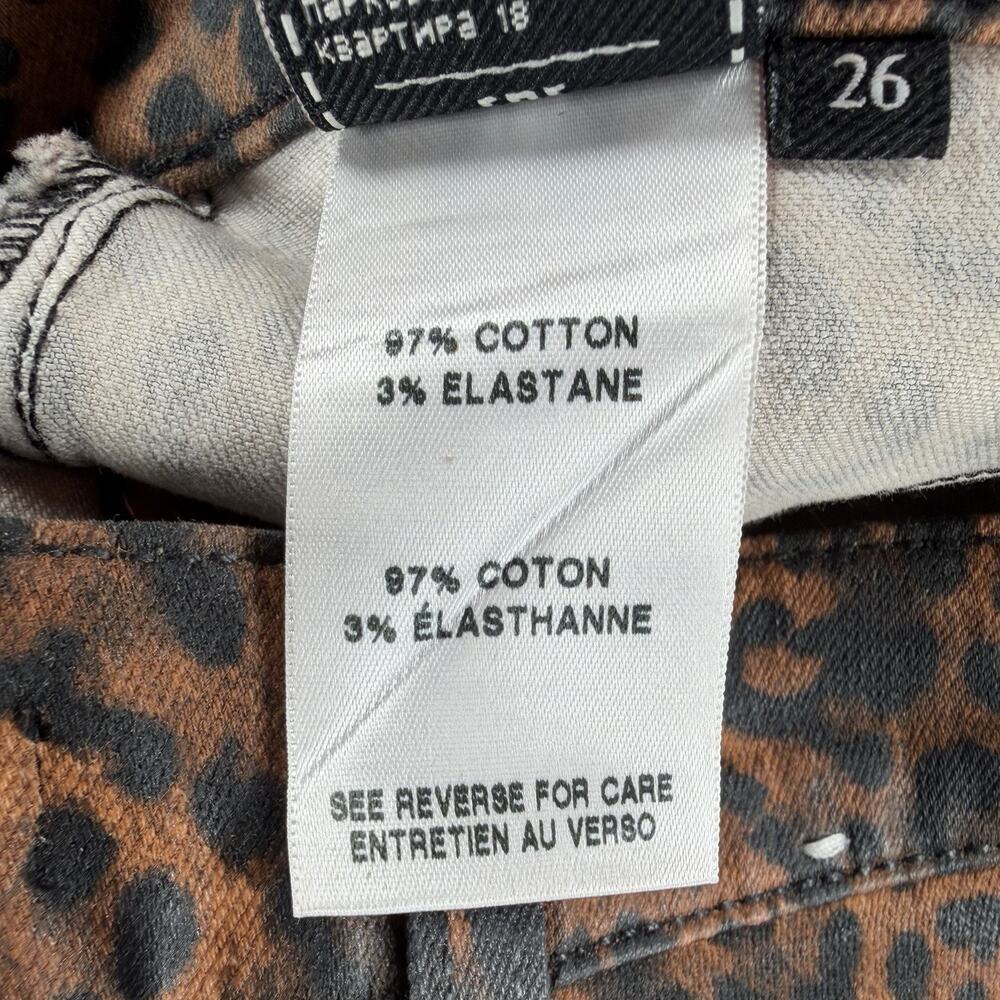 7 For All Mankind Leopard Print Kick Flare Jeans SZ 26 Stretch Animal Crop NWOT - Picture 7 of 8